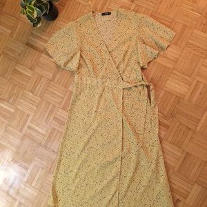 Flutter Sleeve Wrap Dress